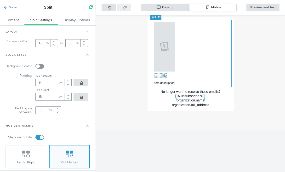 klaviyo-split-block-split-settings