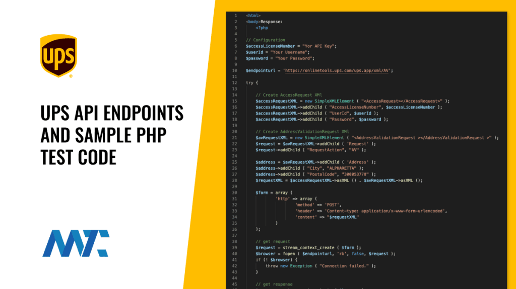 ups api endpoints php test code address validation