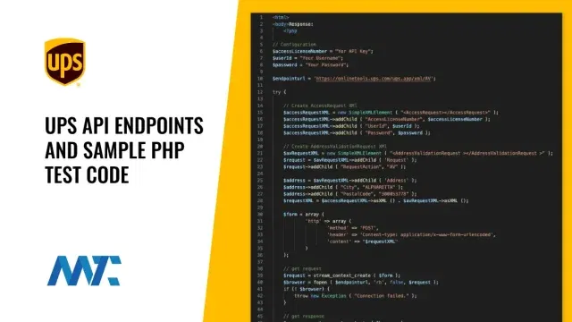 ups api endpoints php test code address validation
