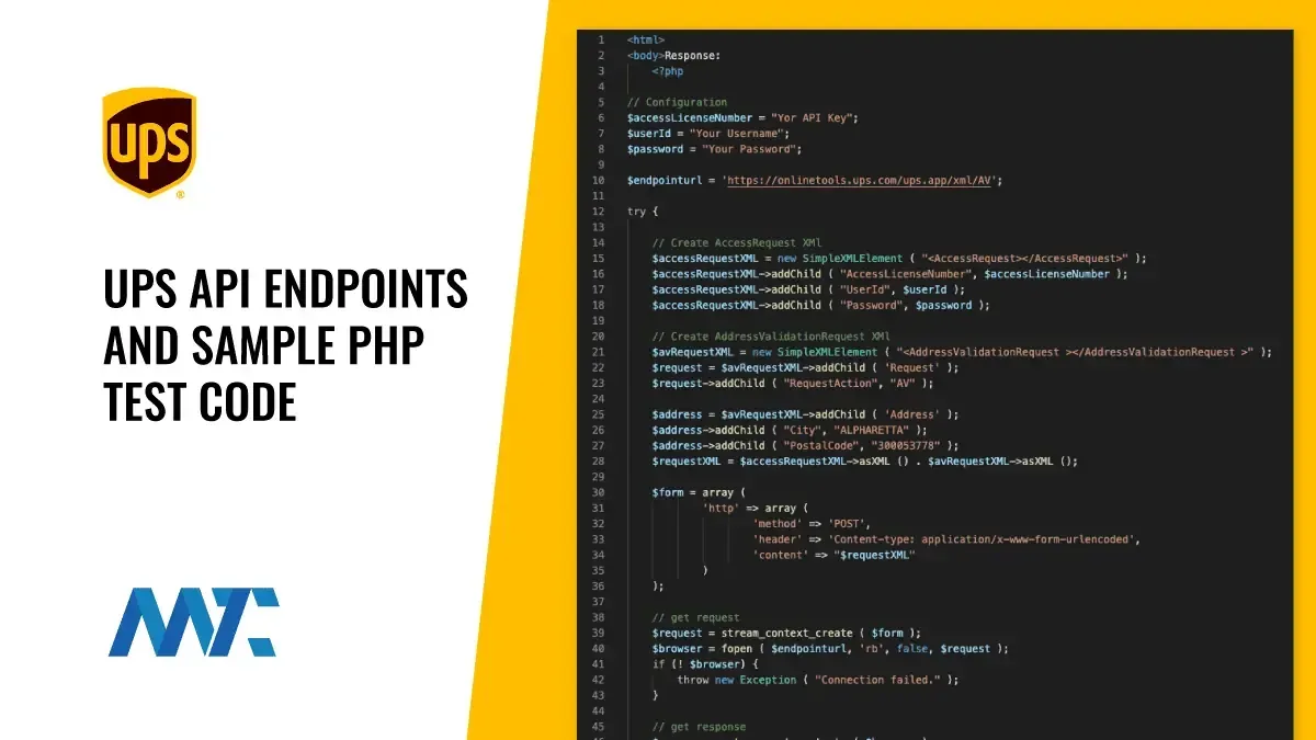 ups api endpoints php test code address validation