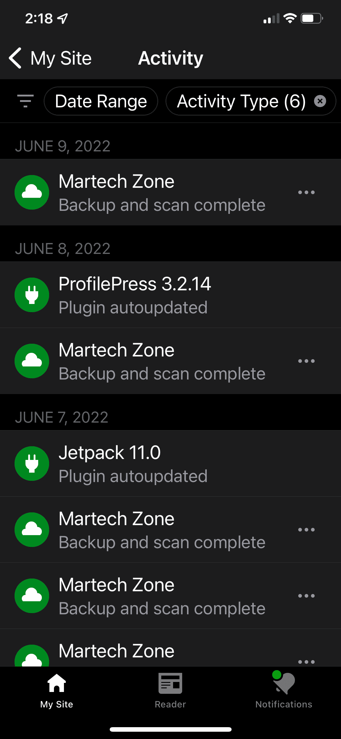 jetpack-activity-log