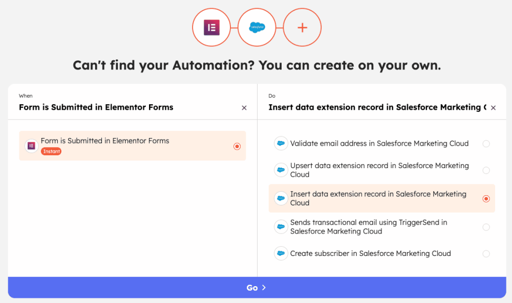 Integrately: How To Integrate Salesforce Marketing Cloud With WordPress Using Elementor Forms 3 Integrately Elementor Webhook to Marketing Cloud Data Extension