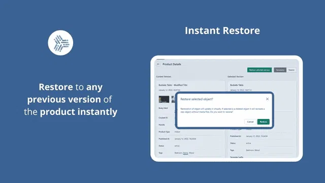 Shopify Backups - Instant Restore