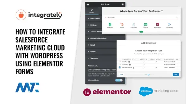 Integrately: WordPress Elementor Form Webhook to Salesforce Marketing Cloud App Integration