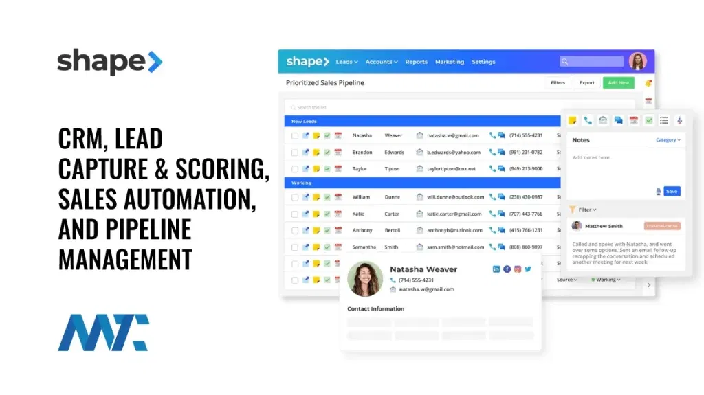 Shape CRM, Sales Automation, Pipeline Management