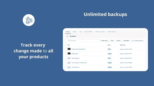 Shopify Backups - Unlimited Backups