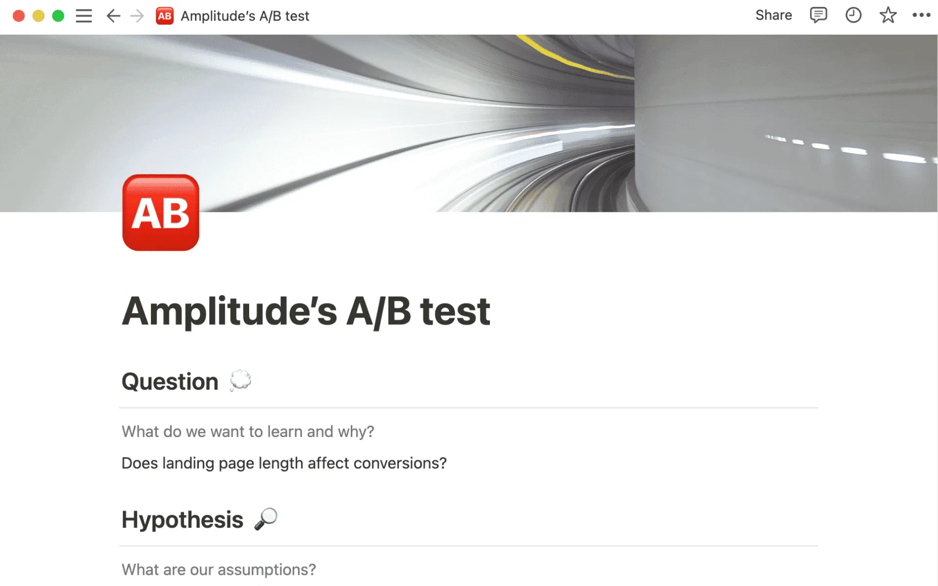 Notion - A/B Test Template