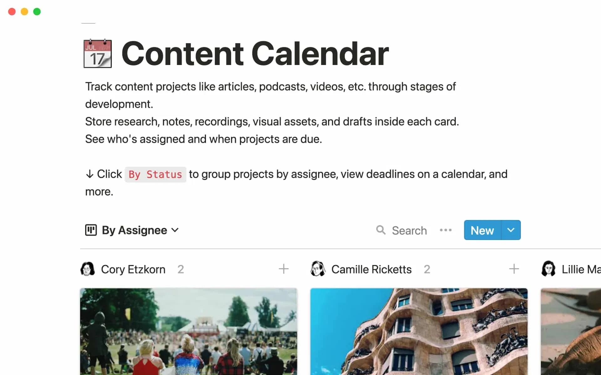 Content Calendar Template