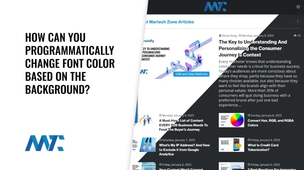 Change Font Javascript based on light or dark background
