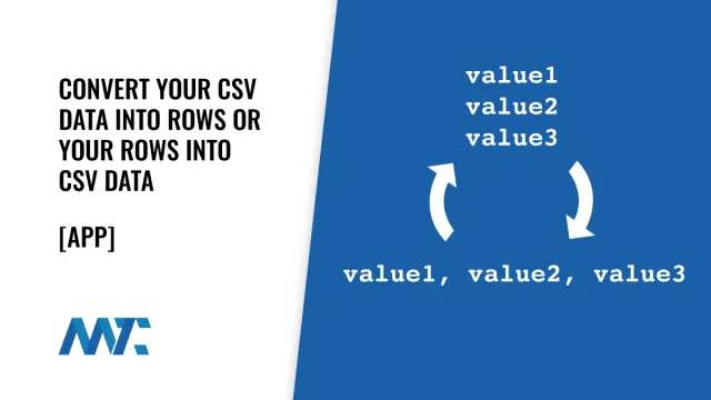 Convert CSV to Row or a Column to CSV