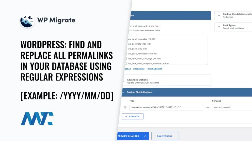 Regex Replace Permalinks in wp_posts with WP Migrate Pro for WordPress