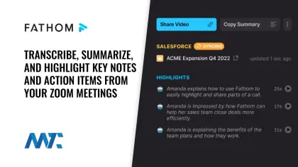 Fathom Zoom Add-On For Meeting Notes, Highlights, and Action Plans using NLP and AI