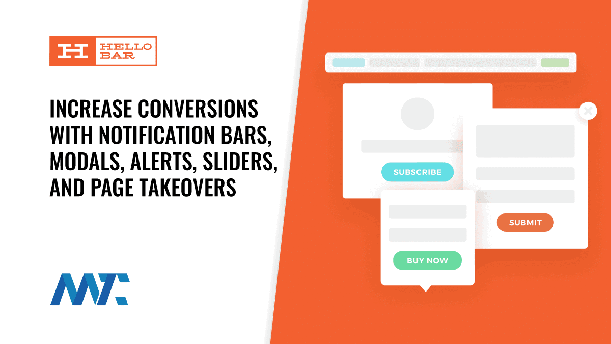 HelloBar: Increase Conversions With Notification Bars, Modals, Alerts, Sliders, and Page Takeovers 1 HelloBar: Increase Conversions With Notification Bars, Modals, Alerts, Sliders, and Page Takeovers