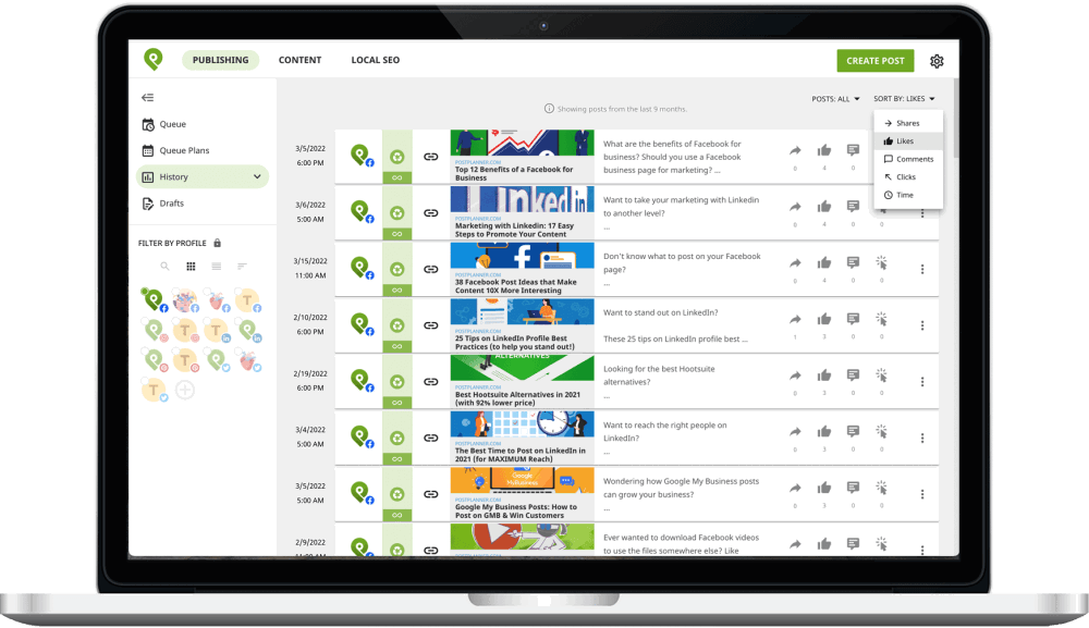 Post Planner - Analyze engagement in social media