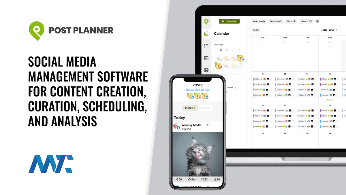 Post Planner - Social media management platform for content curation, scheduling, analysis