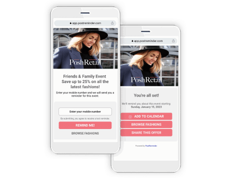 PostReminder: Transforming How Brands Connect With Customers When Timing Matters 3 postreminder mobile landing page