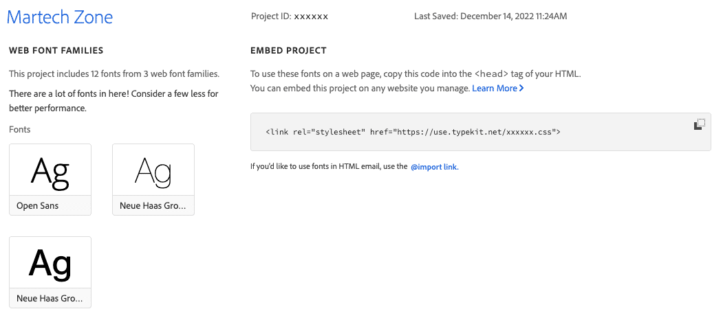 Adobe Fonts Project