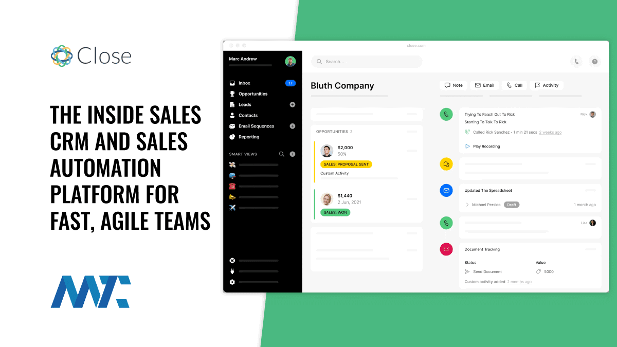 Close Inside Sales CRM and Sales Automation Platform