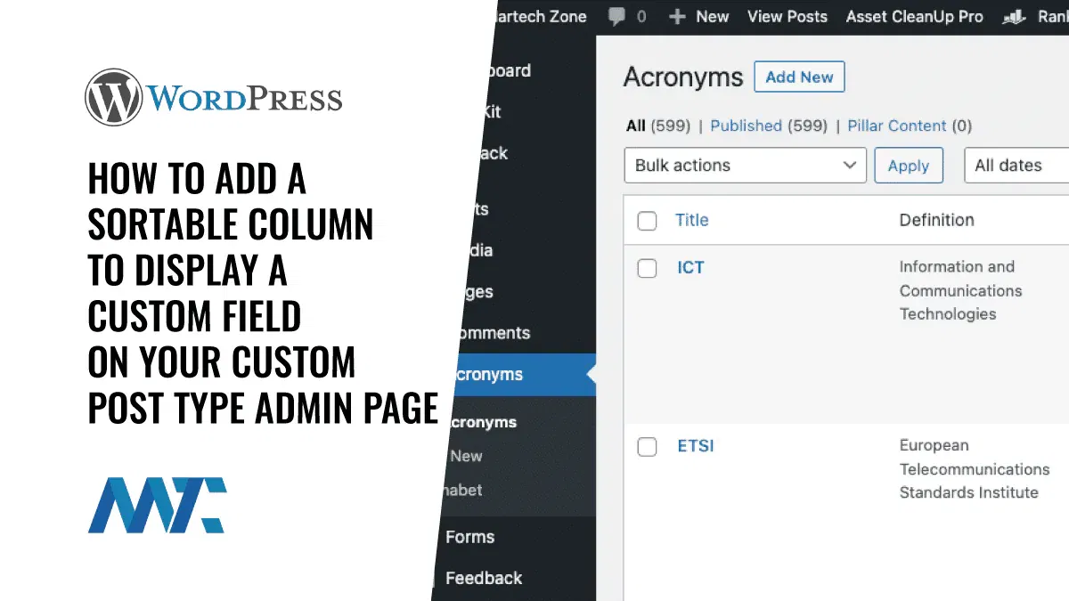 Custom Field Column in WordPress Custom Post Type Admin List Page