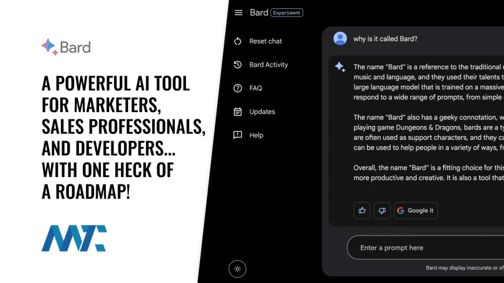 Google Bard - How Sales, Marketing, and Developers can Write Content and Code with AI