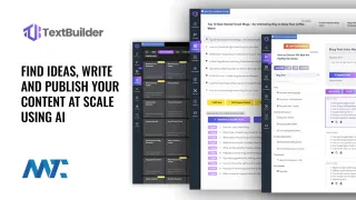 TextBuilder - Find Ideas and Generate and Publish Content at Scale With This AI Writer