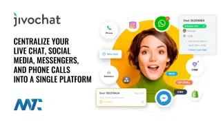 Jivochat centralized communication platform and CRM for chat, phone calls, and social media messages