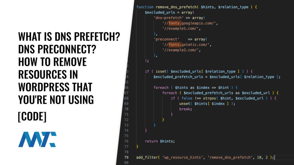 Remove Resources In DNS Prefetch and DNS Preconnect in WordPress