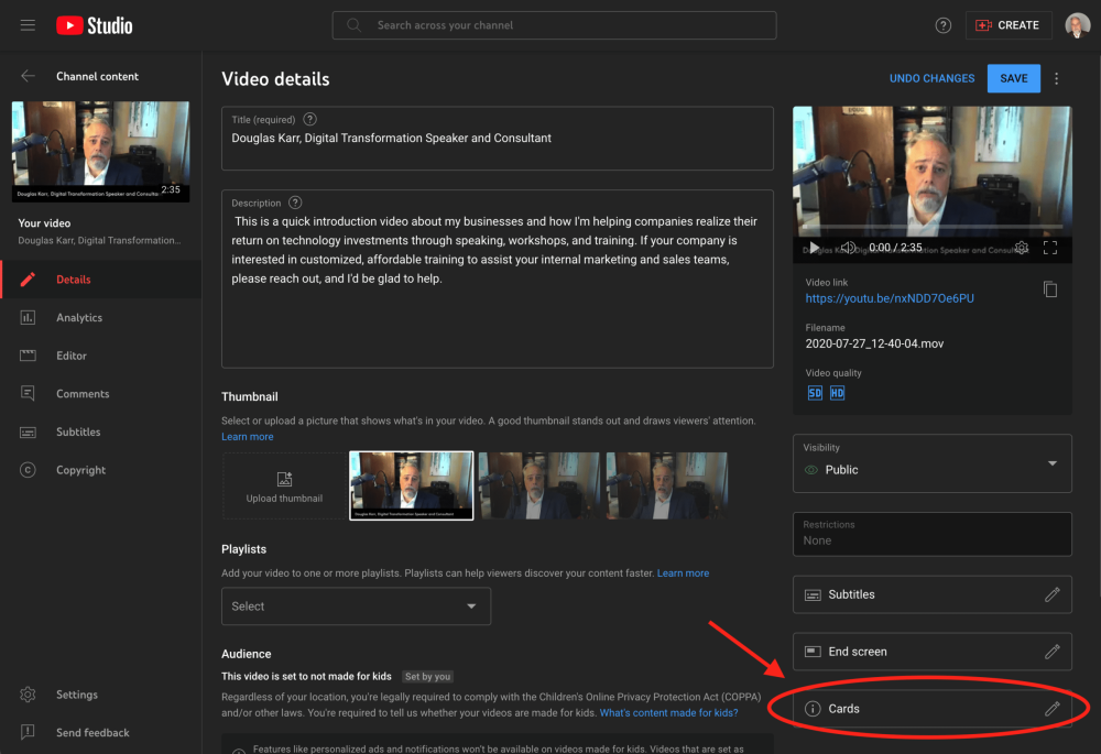 How To Add Cards on YouTube to Increase Video Engagement with Viewers 3 youtube studio cards