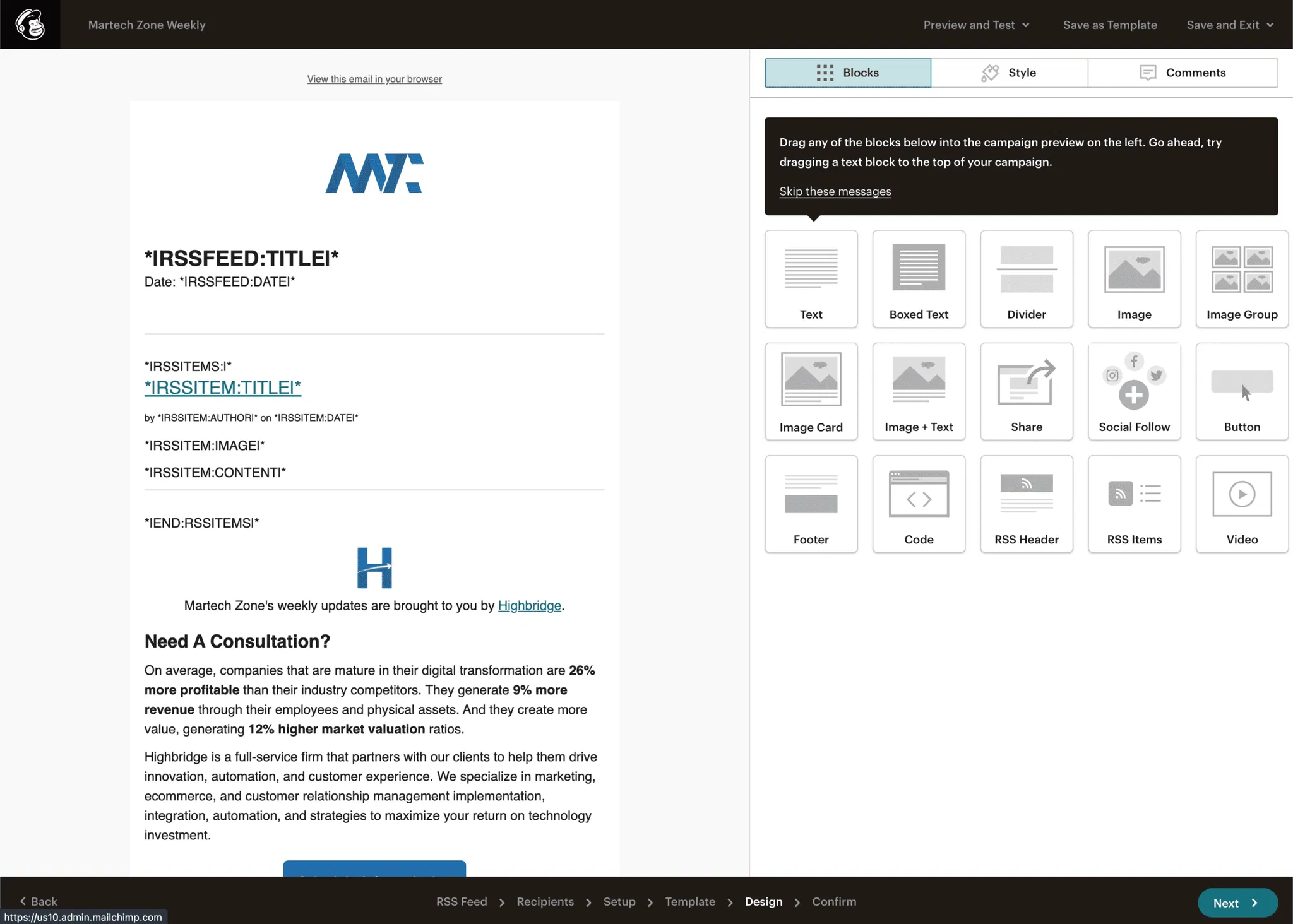 email-editor-rss-to-email-mailchimp