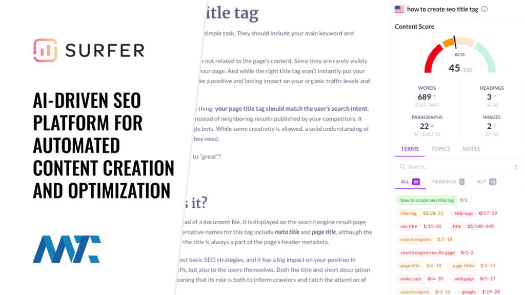 Surfer: AI-Driven SEO Platform