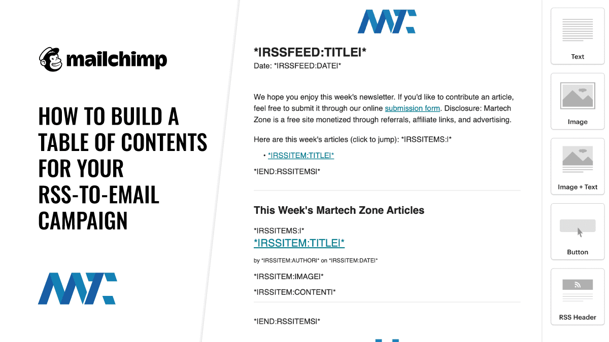 Mailchimp: How To Build A Table of Contents for Your RSS-To-Email Campaign 1 Mailchimp RSS-To-Email Table of Contents Merge Tags (TOC)