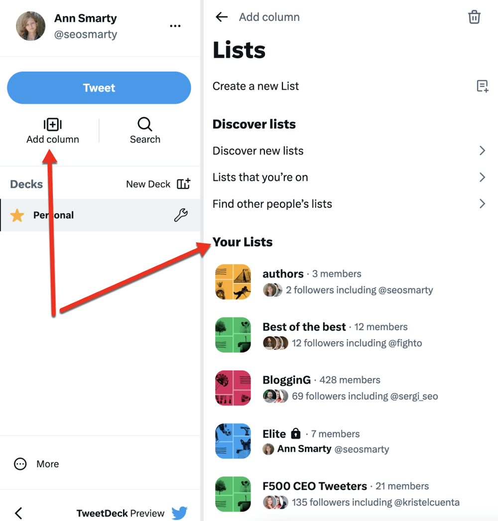 Generate More Links: How to Improve Your PR Strategy 7 Build Twitter Lists in Tweetdeck