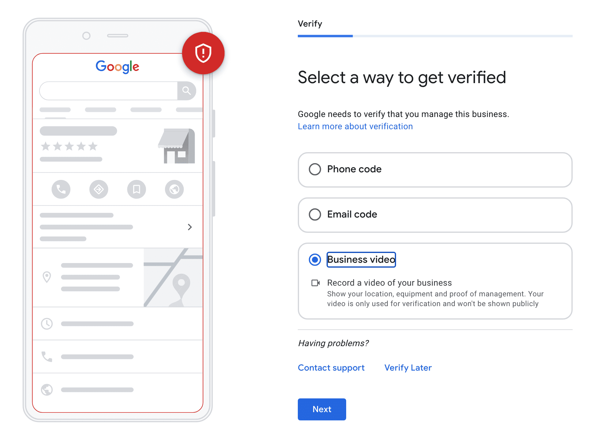 Verify Google Business Listing