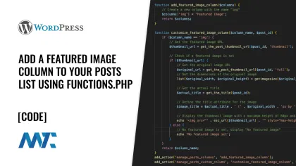 PHP to add a Featured Image to WordPress's Posts List in Admin