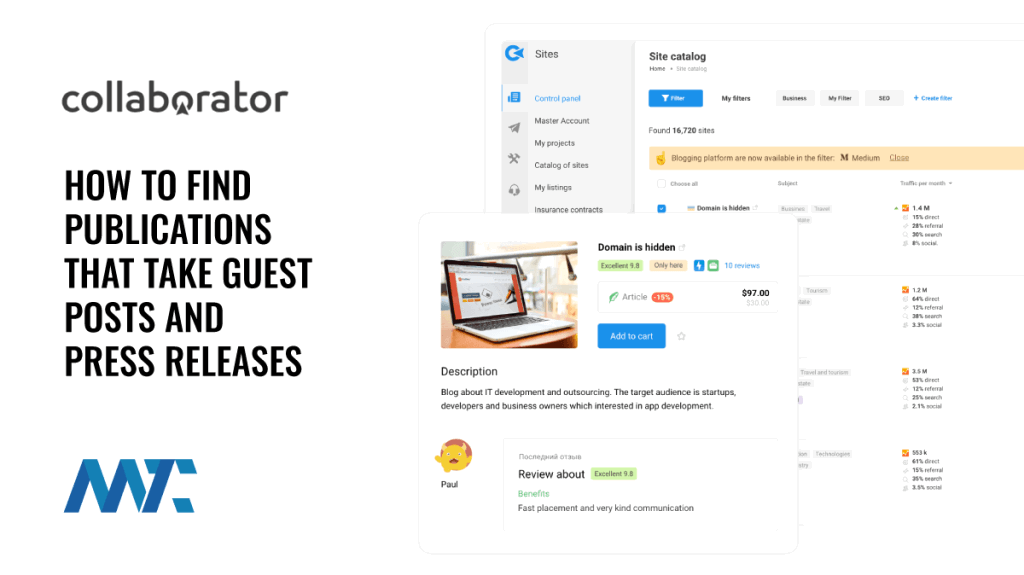 Collaborator: Find Publications for Guest Posts and Press Release Submission