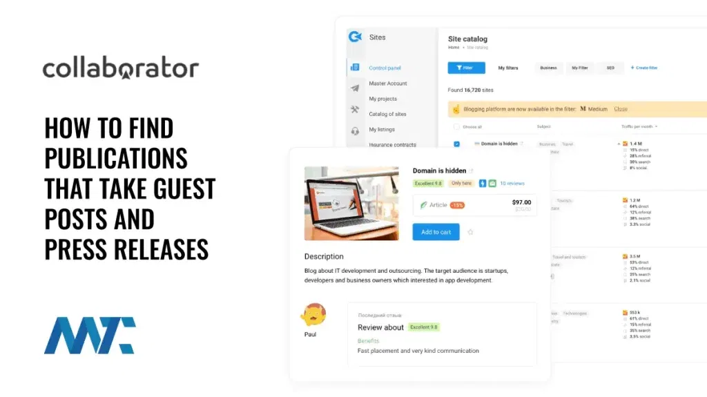 Collaborator: Find Publications for Guest Posts and Press Release Submission