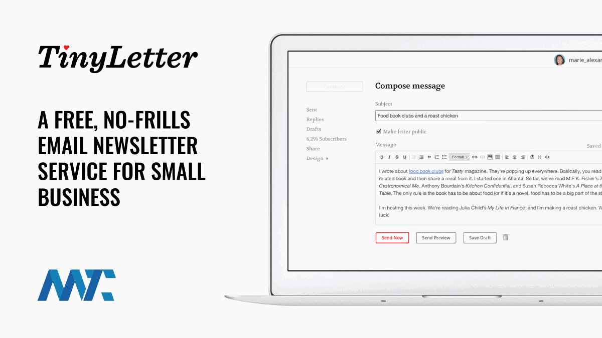 TinyLetter: A Free, No Frills Email Newsletter Service 1 TinyLetter - Free Email Newsletter Service from Mailchimp