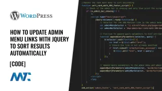 WordPress Admin: Update Menu Links to Sort