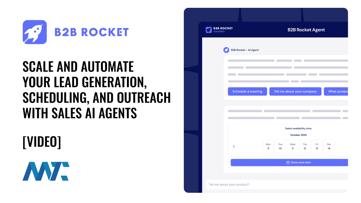 B2B Rocket: Scale and Automate Your Lead Generation, Scheduling, and Outreach with Sales AI Agents 1 B2B Rocket: AI Sales Agents for lead generation, scheduling, and prospect outreach