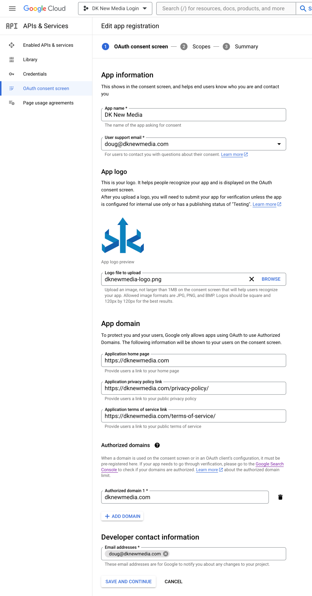 Google Cloud: How to Add A Google Login To Your Corporate WordPress Site 3 OAuth consent screen Step 1