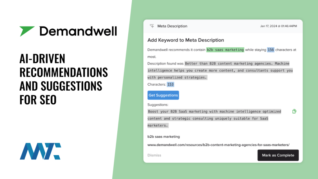 Demandwell: AI-Driven SEO Recommendations and Suggestions