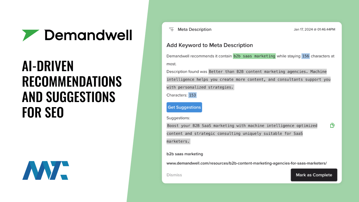 PageAdviser: AI-Driven SEO Recommendations and Suggestions 1 Demandwell: AI-Driven SEO Recommendations and Suggestions