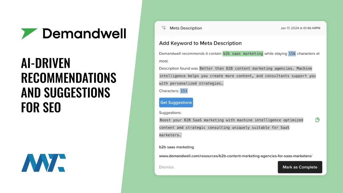 Demandwell: AI-Driven SEO Recommendations and Suggestions