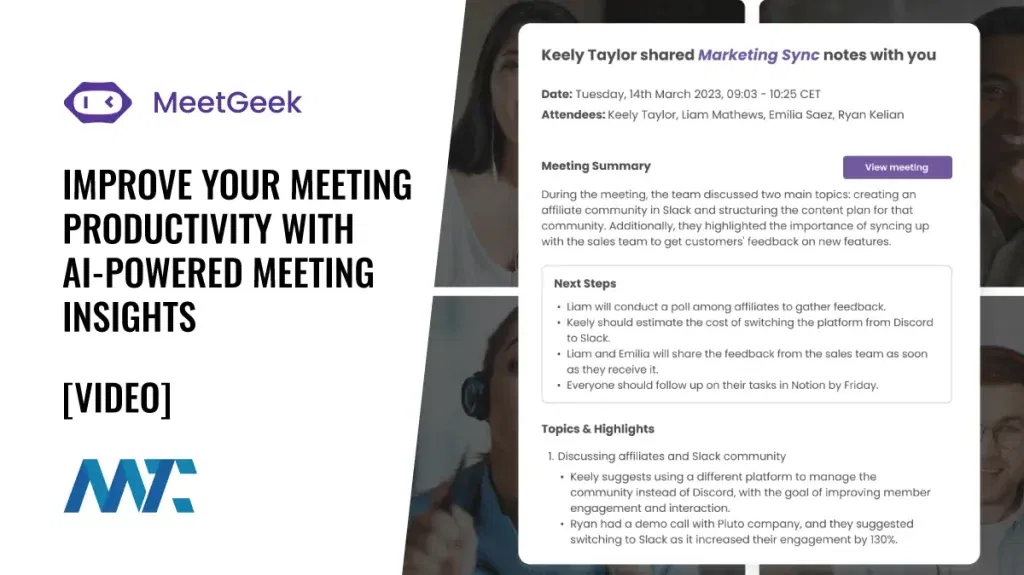 MeetGeek: Improve Meeting Productivity with AI Meeting Insights