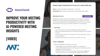 MeetGeek: Improve Meeting Productivity with AI Meeting Insights