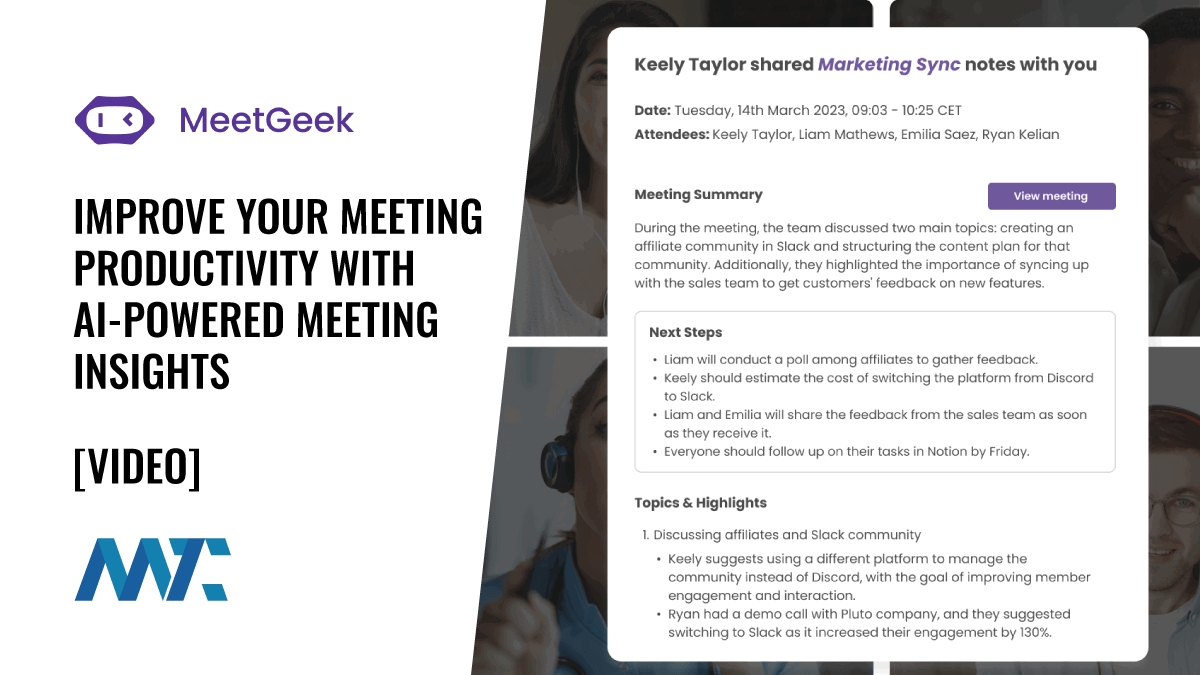 MeetGeek: Improve Meeting Productivity with AI Meeting Insights
