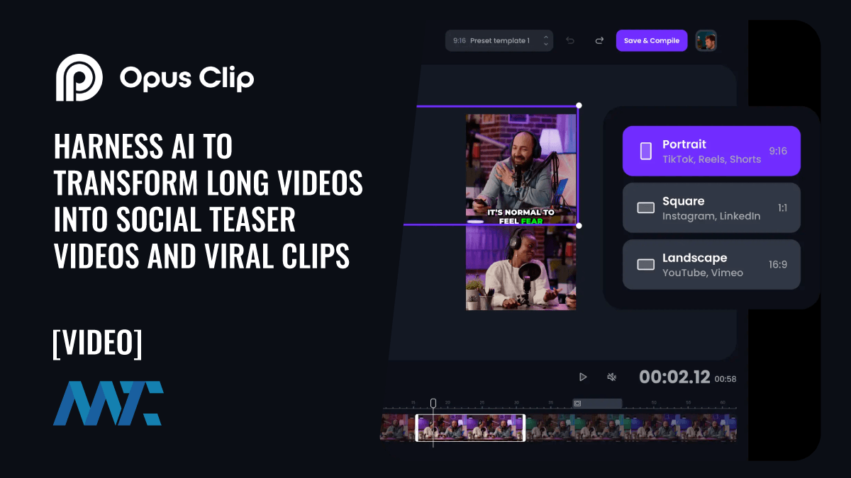 OpusClip: Harness AI to Transform Long Videos into Social Teaser Videos and Viral Clips 1 OpusClip: Video AI Editor for Social Teaser Videos and Viral Clips