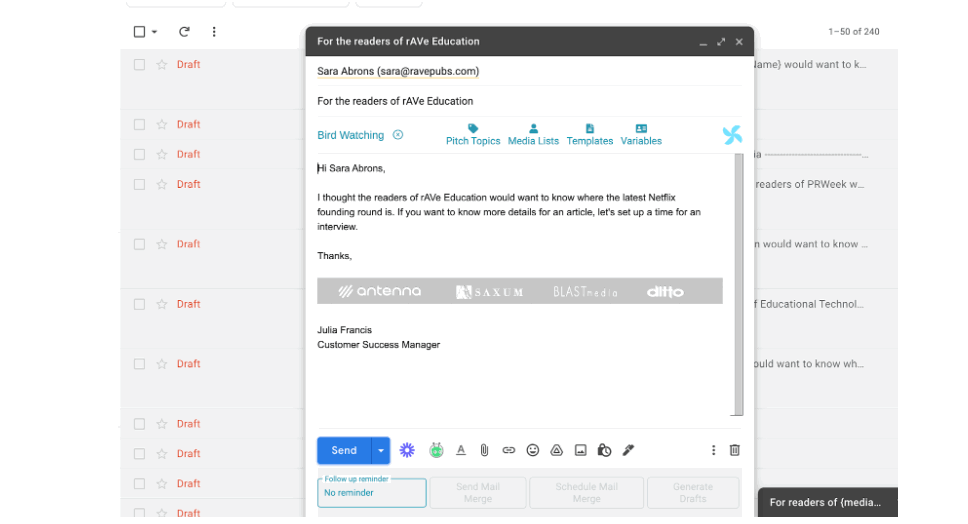Propel: Bringing Deep Learning AI to Public Relations Management 4 Draft Generator