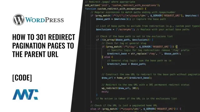 WordPress: How to 301 Redirect Pagination Pages to the Parent URL