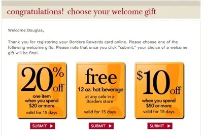 Discount Options from Borders